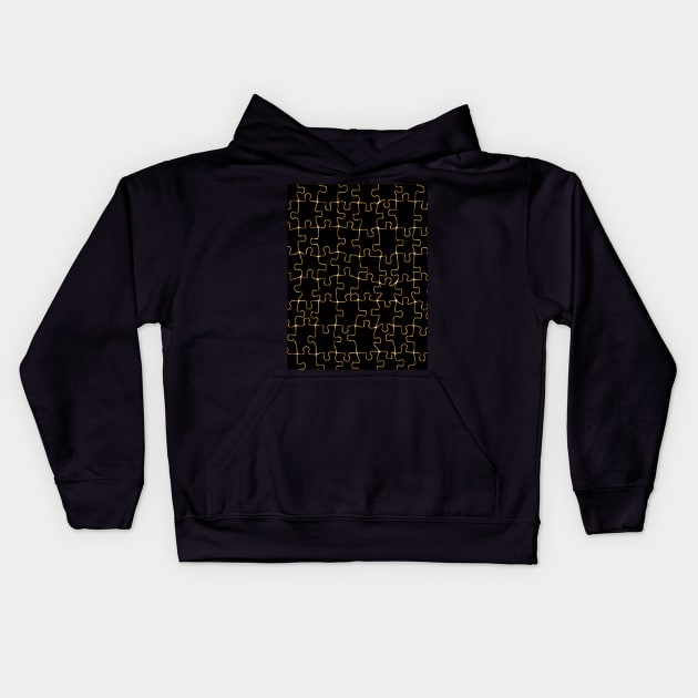 Golden puzzle Kids Hoodie by Sinmara